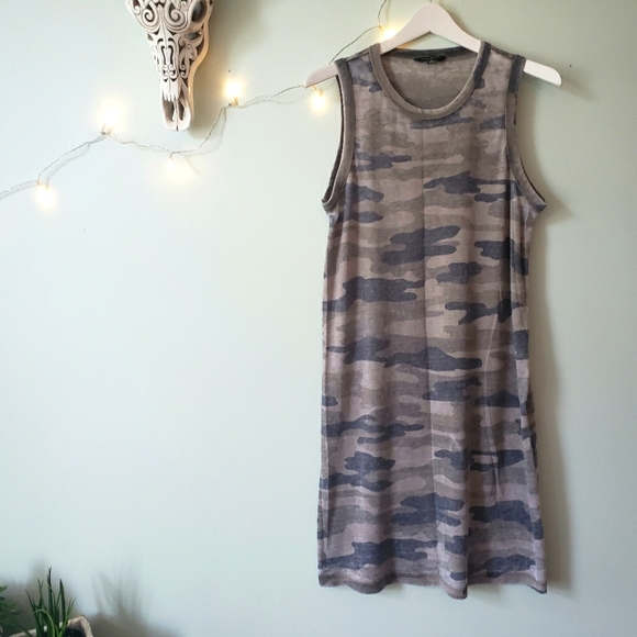 Lucky Brand Vintage Burnout Camo Tank Dress - Picture 1 of 7